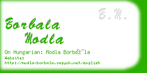 borbala modla business card